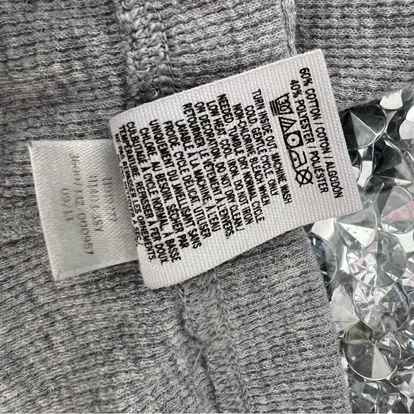 Victoria secret pink thermal waffle jogger sweat pants grey black pink logo bum - Picture 8 of 10